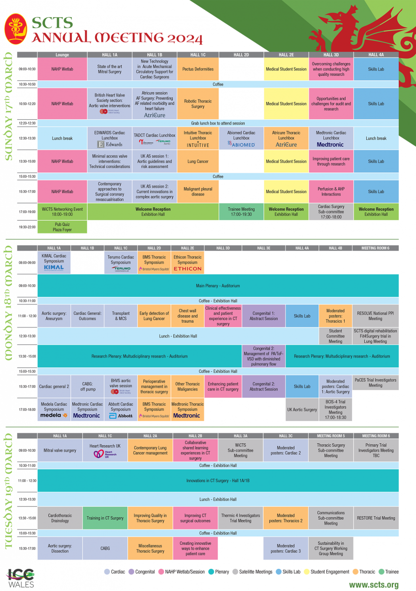 Schedule showing the preview of the event program.